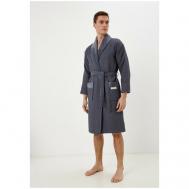Халат , длинный рукав, банный халат, пояс/ремень, размер 50, серый Sofi De Marko