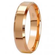 Кольцо обручальное , красное золото, 585 проба, размер 17.5, золотой Юверос