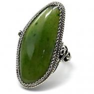 Кольцо , бижутерный сплав, нефрит, размер 19.5, зеленый Радуга Камня