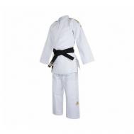 Кимоно  для дзюдо  без пояса, сертификат IJF, размер 150, белый Adidas