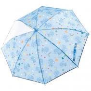 Зонт-трость , механика, синий, голубой PlayToday