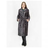 Пальто  , демисезон/зима, силуэт прямой, средней длины, размер (50)170-80-106, черный, серый KiS