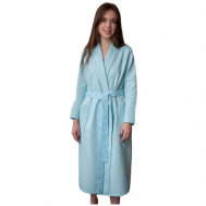 Халат  удлиненный, длинный рукав, пояс, карманы, банный, размер 46, голубой Lika Dress