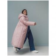 Пальто   зимнее, силуэт прямой, удлиненное, размер 54, розовый Modress