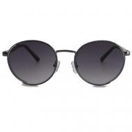 Солнцезащитные очки , круглые, оправа: металл, с защитой от УФ, черный LeKiKO