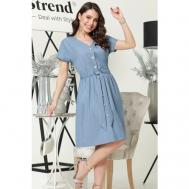 Платье , размер 50, голубой, серый DSTrend