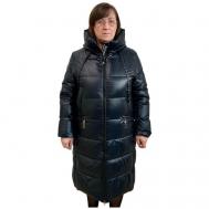 куртка  зимняя, силуэт прямой, ветрозащитная, стеганая, утепленная, размер 54-56, синий Hannan