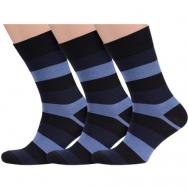 Мужские носки , 3 пары, размер 25 (38-40), синий MoscowSocksClub