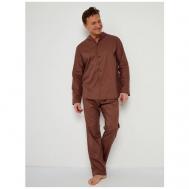Пижама , размер 56, коричневый Малиновые сны