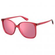 Солнцезащитные очки , бабочка, оправа: пластик, поляризационные, с защитой от УФ, для женщин, розовый Polaroid