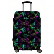 Чехол для чемодана , размер M, фиолетовый, бирюзовый LeJoy