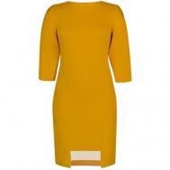 Платье-футляр , в классическом стиле, полуприлегающее, мини, размер 42, желтый MILA