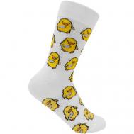 Женские носки  высокие, размер 35-40, белый, желтый Yes!Socks