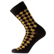 Мужские носки , 1 пара, классические, нескользящие, воздухопроницаемые, быстросохнущие, износостойкие, размер 25(38-40), коричневый, желтый Pantelemone