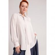 Блуза  , длинный рукав, размер 56, белый WANDBSTORE