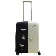 Чехол для чемодана , текстиль, размер S, белый, черный ROUTEMARK