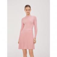 Платье-лапша , прилегающее, мини, пояс на резинке, размер XS, розовый To Be Blossom
