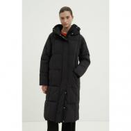 куртка   зимняя, силуэт прямой, несъемный капюшон, водонепроницаемая, манжеты, стрейч, размер S, черный Finn Flare