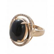 Кольцо помолвочное , оникс, размер 19, черный Lotus Jewelry