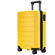 Чемодан-самокат  Rhine Luggage, поликарбонат, пластик, рифленая поверхность, 33 л, размер S, желтый, белый Ninetygo