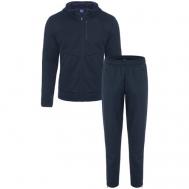 Костюм , толстовка и брюки, силуэт свободный, капюшон, карманы, подкладка, утепленный, размер XL, синий Bilcee