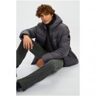 куртка , демисезон/зима, силуэт прямой, ветрозащитная, водонепроницаемая, размер 50, серый Baon