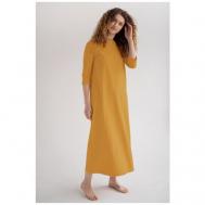 Сорочка  удлиненная, длинный рукав, размер M, оранжевый SLEEP & HOME