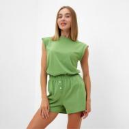 Пижама , шорты, майка, размер 42, зеленый Pr-Market
