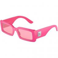 Солнцезащитные очки , прямоугольные, зеркальные, с защитой от УФ, для женщин, розовый Dolce&Gabbana