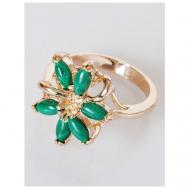 Кольцо помолвочное , малахит, размер 19, зеленый Lotus Jewelry