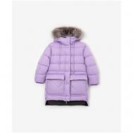 Пальто зимнее стеганое оверсайз фиолетовое , размер 158, мод. 22207GJC4503 Gulliver