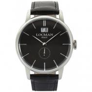 Наручные часы  1960 0252V0100BKNKPK, серебряный, черный Locman