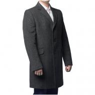 Пальто  демисезонное, силуэт прямой, размер 52/170, серый Van Cliff