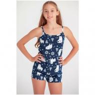 Пижама для девочки ,HF410SP размер 152, цвет стрекозы.на.т.синий HappyFox