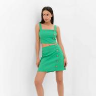 Костюм , топ и юбка, повседневный стиль, размер 46, зеленый Mist