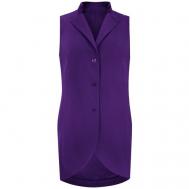 Жилет  , средняя длина, повседневный стиль, силуэт полуприлегающий, подкладка, размер 44, фиолетовый Mila Bezgerts