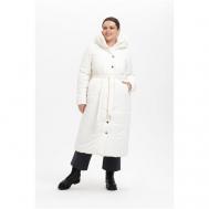 Пальто   зимнее, силуэт прямой, удлиненное, размер 52, белый Modress