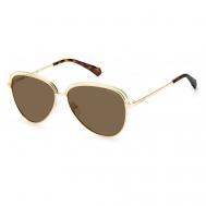 Солнцезащитные очки , авиаторы, для женщин, коричневый Polaroid