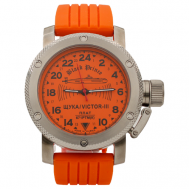 Наручные часы  Командирские Часы 671 / Щука (Black Prince) механические 067.15, оранжевый ТРИУМФ