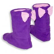 Тапочки 1 бант фиолетовые с розовым размер 34-35 Zayka-party