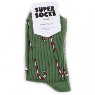 Женские носки  средние, размер 35-40, зеленый Super Socks