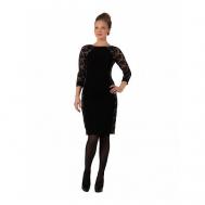 Платье , гипюр, вечернее, прилегающее, размер 54, черный Swing