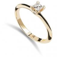 Кольцо помолвочное IMAGIC, желтое золото, 585 проба, родирование, бриллиант, размер 16.5 IMAGIC.DIAMONDS