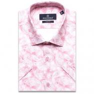 Рубашка , повседневный стиль, прилегающий силуэт, классический воротник, длинный рукав, без карманов, манжеты, размер (52)XL, розовый Poggino
