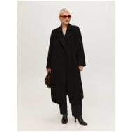 Пальто-халат   демисезонное, силуэт прямой, средней длины, размер 62 EU, черный 4forms