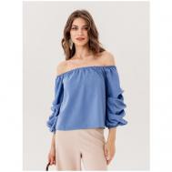 Блуза  , размер 50, синий Viaville