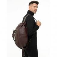 Сумка дорожная сумка-рюкзак , 40х60, коричневый, бордовый Великоросс