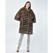 Пальто , соболь, оверсайз, размер 46, коричневый Antonio Didone
