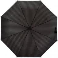 Смарт-зонт , автомат, 3 сложения, купол 98 см., 8 спиц, чехол в комплекте, для мужчин, черный Eleganzza