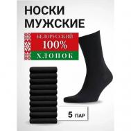 Мужские носки , 5 пар, размер 27(41-42), черный Белорусские